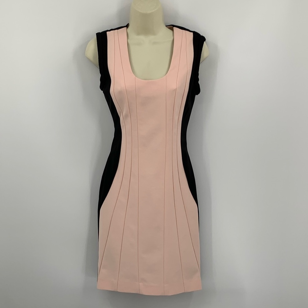 Diane von Furstenberg Carmelle Jersey pink blush black dress seam sheath new 2